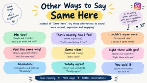 Other Ways to Say Same Here