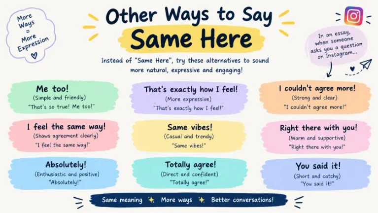 Other Ways to Say Same Here