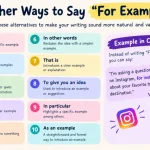 other ways to say for example in writing