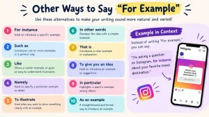 other ways to say for example in writing