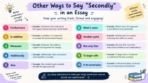 other ways to say secondly in an essay